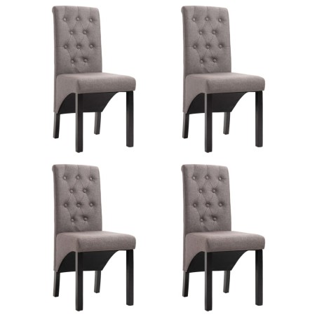 vidaXL Silla de comedor 4 unidades de tela gris taupe 