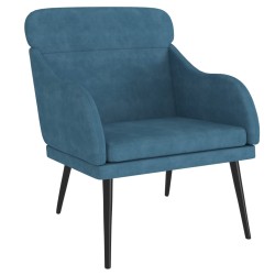 vidaXL Sillón de terciopelo azul 63x76x80 cm
