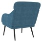 vidaXL Sillón de terciopelo azul 63x76x80 cm vidaXL Sillón de terciopelo azul 63x76x80 cm