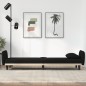 vidaXL Sofá cama con portavasos tela negro vidaXL Sofá cama con portavasos tela negro