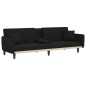 vidaXL Sofá cama con portavasos tela negro vidaXL Sofá cama con portavasos tela negro