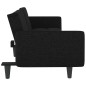 vidaXL Sofá cama con portavasos tela negro vidaXL Sofá cama con portavasos tela negro