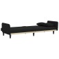 vidaXL Sofá cama con portavasos tela negro vidaXL Sofá cama con portavasos tela negro