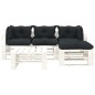 vidaXL Muebles de palets de jardín 5 pzas madera cojines antracita vidaXL Muebles de palets de jardín 5 pzas madera cojines antracita