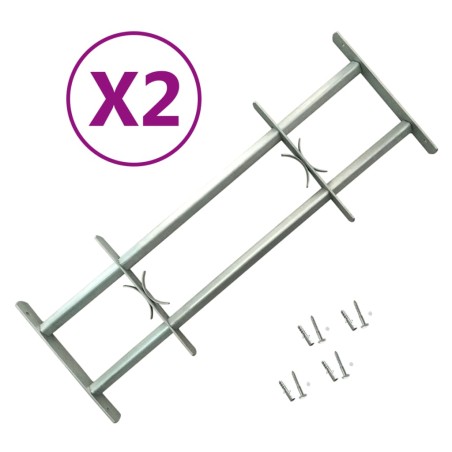 vidaXL Rejas de seguridad de ventana ajustables 2 uds 700-1050 mm