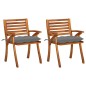 vidaXL Sillas de comedor jardín con cojines 2 uds madera maciza acacia vidaXL Sillas de comedor jardín con cojines 2 uds madera maciza acacia