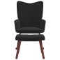 vidaXL Silla mecedora con reposapiés terciopelo y PVC negro vidaXL Silla mecedora con reposapiés terciopelo y PVC negro