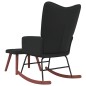 vidaXL Silla mecedora con reposapiés terciopelo y PVC negro vidaXL Silla mecedora con reposapiés terciopelo y PVC negro