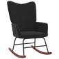 vidaXL Silla mecedora con reposapiés terciopelo y PVC negro vidaXL Silla mecedora con reposapiés terciopelo y PVC negro