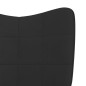 vidaXL Silla mecedora con reposapiés terciopelo y PVC negro vidaXL Silla mecedora con reposapiés terciopelo y PVC negro