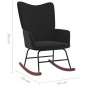 vidaXL Silla mecedora con reposapiés terciopelo y PVC negro vidaXL Silla mecedora con reposapiés terciopelo y PVC negro