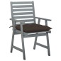 vidaXL Sillas de comedor jardín 2 uds madera maciza acacia con cojines vidaXL Sillas de comedor jardín 2 uds madera maciza acacia con cojines