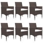 vidaXL Juego de comedor de jardín de 7 piezas marrón vidaXL Juego de comedor de jardín de 7 piezas marrón