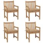 vidaXL Sillas de jardín 4 uds madera maciza de teca con cojines beige vidaXL Sillas de jardín 4 uds madera maciza de teca con cojines beige