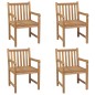 vidaXL Sillas de jardín 4 uds madera maciza de teca con cojines beige vidaXL Sillas de jardín 4 uds madera maciza de teca con cojines beige