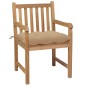 vidaXL Sillas de jardín 4 uds madera maciza de teca con cojines beige vidaXL Sillas de jardín 4 uds madera maciza de teca con cojines beige