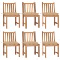 vidaXL Sillas de jardín 6 unidades con cojines madera maciza de teca vidaXL Sillas de jardín 6 unidades con cojines madera maciza de teca