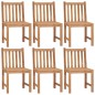 vidaXL Sillas de jardín 6 unidades con cojines madera maciza de teca vidaXL Sillas de jardín 6 unidades con cojines madera maciza de teca