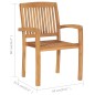 vidaXL Sillas de jardín apilables 8 uds madera de teca con cojines vidaXL Sillas de jardín apilables 8 uds madera de teca con cojines