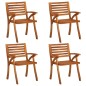 vidaXL Sillas de jardín con cojines 4 unidades madera maciza de acacia vidaXL Sillas de jardín con cojines 4 unidades madera maciza de acacia