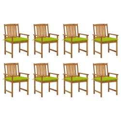 vidaXL Sillas de jardín con cojines 8 uds madera maciza de acacia 