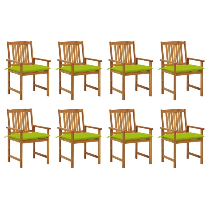 vidaXL Sillas de jardín con cojines 8 uds madera maciza de acacia vidaXL Sillas de jardín con cojines 8 uds madera maciza de acacia