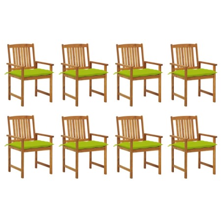 vidaXL Sillas de jardín con cojines 8 uds madera maciza de acacia 