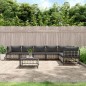 vidaXL Juego de muebles de jardín 8 pzas y cojines ratán PE antracita vidaXL Juego de muebles de jardín 8 pzas y cojines ratán PE antracita