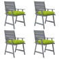 vidaXL Sillas de comedor jardín con cojines 4 uds madera maciza acacia vidaXL Sillas de comedor jardín con cojines 4 uds madera maciza acacia