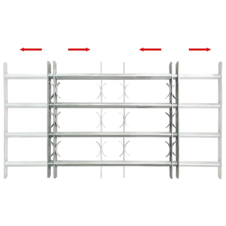 vidaXL Reja de seguridad ajustable ventana con 4 barras 1000-1500 mm