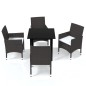 vidaXL Juego muebles jardín 5 pzas con cojines ratán sintético marrón vidaXL Juego muebles jardín 5 pzas con cojines ratán sintético marrón