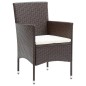 vidaXL Juego muebles jardín 5 pzas con cojines ratán sintético marrón vidaXL Juego muebles jardín 5 pzas con cojines ratán sintético marrón