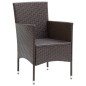 vidaXL Juego muebles jardín 5 pzas con cojines ratán sintético marrón vidaXL Juego muebles jardín 5 pzas con cojines ratán sintético marrón