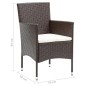 vidaXL Juego muebles jardín 5 pzas con cojines ratán sintético marrón vidaXL Juego muebles jardín 5 pzas con cojines ratán sintético marrón