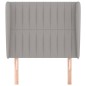 vidaXL Cabecero con orejas de tela gris claro 103x23x118/128 cm