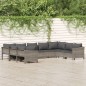 vidaXL Set de muebles de jardín 9 pzas y cojines ratán sintético gris vidaXL Set de muebles de jardín 9 pzas y cojines ratán sintético gris