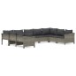 vidaXL Set de muebles de jardín 9 pzas y cojines ratán sintético gris vidaXL Set de muebles de jardín 9 pzas y cojines ratán sintético gris