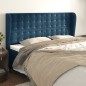 vidaXL Cabecero con orejas de terciopelo azul oscuro 203x23x118/128 cm vidaXL Cabecero con orejas de terciopelo azul oscuro 203x23x118/128 cm