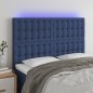 vidaXL Cabecero con luces LED tela azul 144x5x118/128 cm vidaXL Cabecero con luces LED tela azul 144x5x118/128 cm