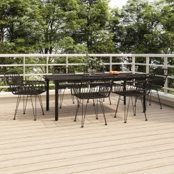 vidaXL Juego de comedor de jardín 7 piezas ratán sintético negro