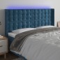 vidaXL Cabecero con LED de terciopelo azul oscuro 203x16x118/128 cm vidaXL Cabecero con LED de terciopelo azul oscuro 203x16x118/128 cm