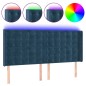 vidaXL Cabecero con LED de terciopelo azul oscuro 203x16x118/128 cm vidaXL Cabecero con LED de terciopelo azul oscuro 203x16x118/128 cm