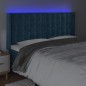 vidaXL Cabecero con LED de terciopelo azul oscuro 203x16x118/128 cm vidaXL Cabecero con LED de terciopelo azul oscuro 203x16x118/128 cm