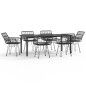 vidaXL Juego de comedor de jardín 7 piezas ratán sintético negro vidaXL Juego de comedor de jardín 7 piezas ratán sintético negro