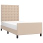 vidaXL Estructura de cama cabecero cuero sintético capuchino 90x200 cm vidaXL Estructura de cama cabecero cuero sintético capuchino 90x200 cm