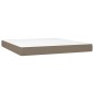 vidaXL Cama box spring con colchón tela gris taupe 160x200 cm vidaXL Cama box spring con colchón tela gris taupe 160x200 cm