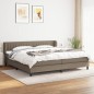 vidaXL Cama box spring con colchón tela gris taupe 200x200 cm vidaXL Cama box spring con colchón tela gris taupe 200x200 cm