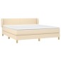 vidaXL Cama box spring con colchón tela color crema 180x200 cm vidaXL Cama box spring con colchón tela color crema 180x200 cm