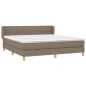 vidaXL Cama box spring con colchón tela gris taupe 180x200 cm vidaXL Cama box spring con colchón tela gris taupe 180x200 cm