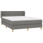 vidaXL Cama box spring con colchón tela gris oscuro 140x190 cm vidaXL Cama box spring con colchón tela gris oscuro 140x190 cm